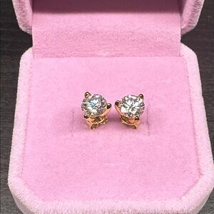 1ct yellow gold over sterling silver moissanite studs